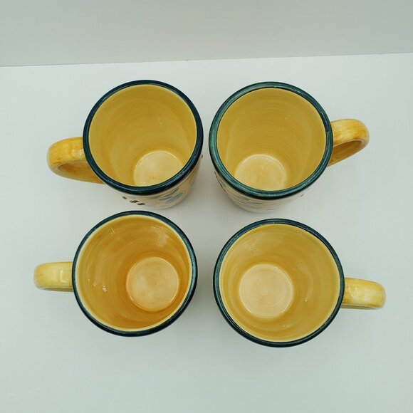 Whole Home French Country Berries En Provence Mugs Embossed Berries Green Leaves - Picture 3 of 9